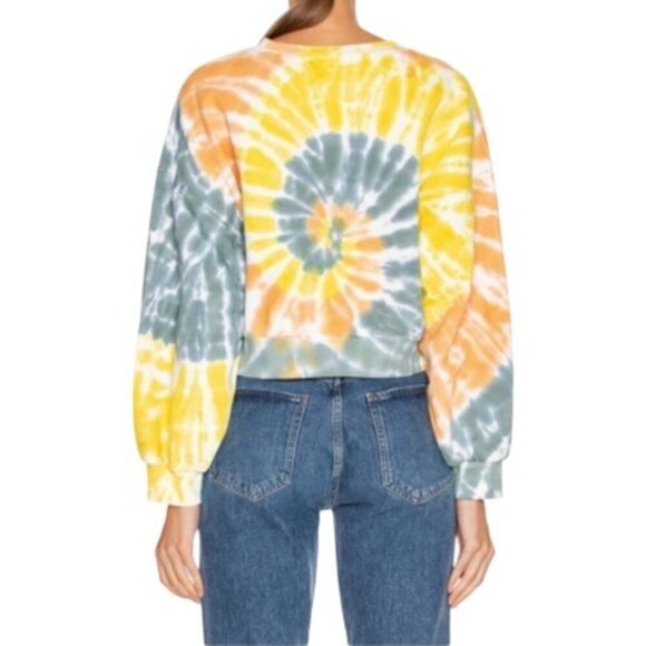 Agolde Womens Tie-Dye Balloon Sleeve Sweatshirt Size L - Picture 4 of 8